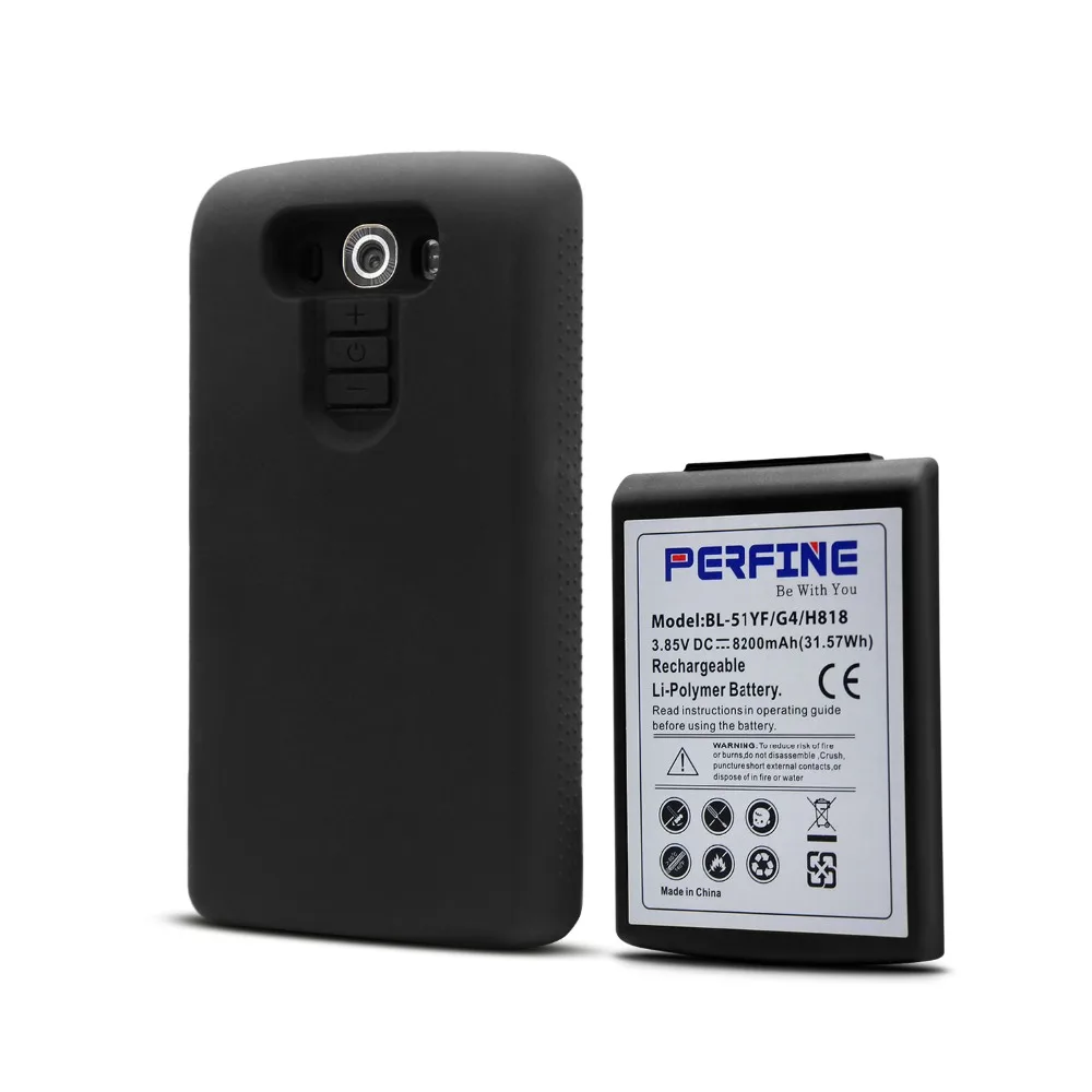 

BL-51YF Battery 8200mAh 3.8V For LG G4 Extended Battery With Full Edge Protective TPU Case Black For H818 VS986 Mobile Phone