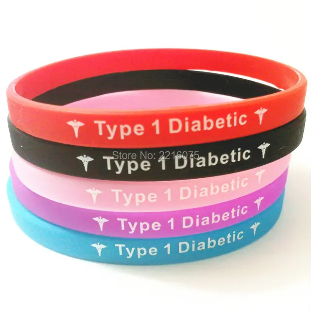 500pcs Skinny Medical Alert Type 1 Diabetic Insulin Dependent 500pcs Skinny Medical Alert Type 1 Diabetic Insulin Dependent Wristband Silicone Bracelets Free Shipping By Dhl