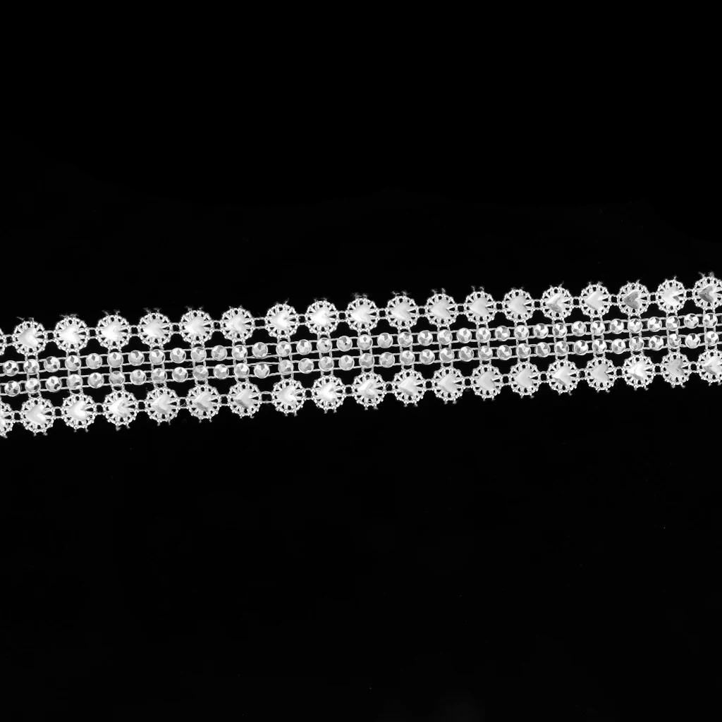 5 Yards Bling Diamond Wrap Ribbon Silver Rhinestone Mesh Roll Tape Tulle Crystal Ribbon for DIY Cake Wedding Decoration Favors