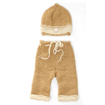 

Infant 0-3months Animal Costume Soft Adorable Hand-knit Wool Hat Newborn Baby Hat And Cap Handmade Knitted Wild Child
