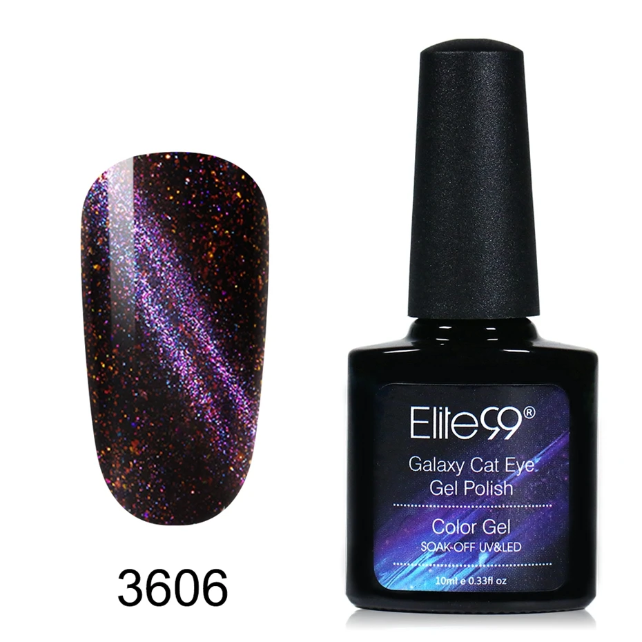 Elite99 10 мл Galaxy Гель-лак для ногтей с эффектом «кошачий глаз» лак использовать с черным блеском магнит дизайн ногтей замочить от Led Galaxy эффект гель лак - Цвет: 3606