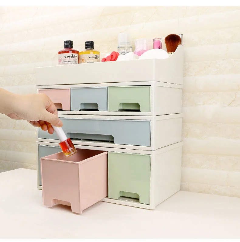 Многофункциональный пластиковый органайзер-ящик для хранения макияжа ящик для хранения DIY домашний декор продукты полка настольная отделка контейнер для ювелирных изделий