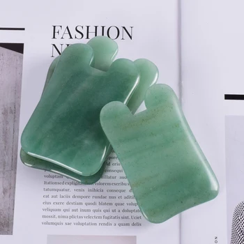 

Natural Aventurine Stone Face Gua Sha Tool Massage SPA Green Acupuncture Scraping Healing For Body Neck Eye Health Care