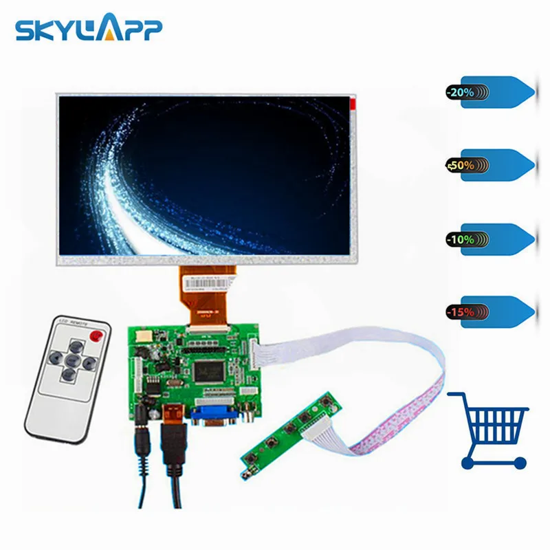 Skylarpu 9''Inch LCD display for Raspberry Pi LCD Screen TFT Monitor AT090TN12 HDMI VGA Input Driver Board Controller (NO touch)