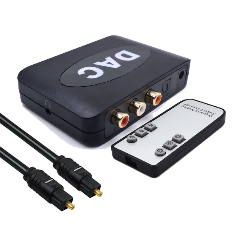

192kHz Digital to Analog Audio Converter with IR Remote Control Volume Coaxial Optical Toslink to L/R RCA 3.5mm Adapter
