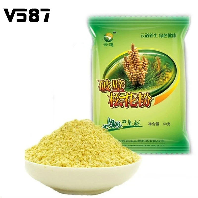 

50g/1pcs Natural Wild Harvested Shell-broken Pine Pollen Powder 99% Cracked Cell Wall Ancient Chinese Health Products