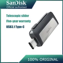 sandisk SDDDC2 крайне высокая скорость type-C USB3.1 двойной OTG USB флэш-накопитель 128 Гб 64 ГБ 32 ГБ флеш-накопители 130 м/с