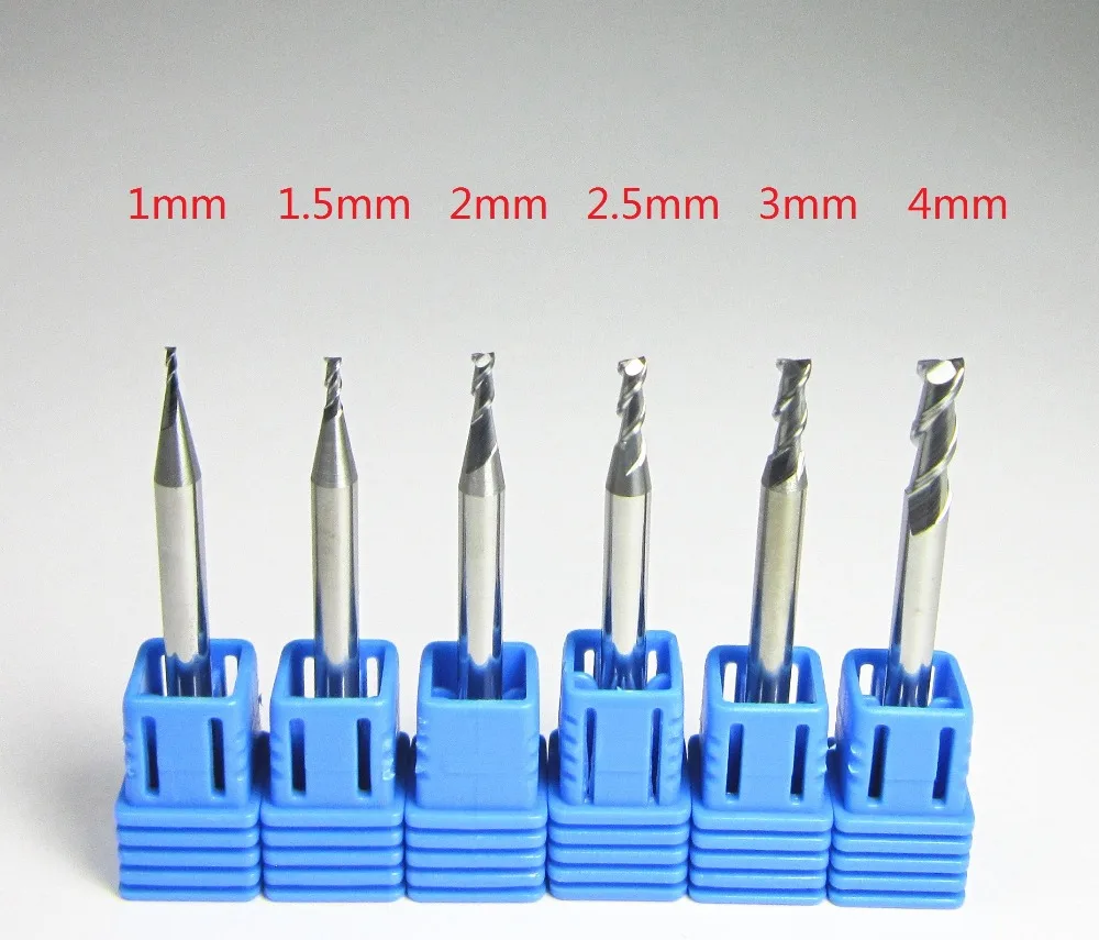 Diameter 1mm 1.5mm 2mm 2.5mm 3.175mm Tungsten Carbide single 1 Flute End Mill