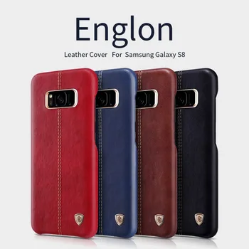 

10pcs/lot Wholesale Original Nillkin Englon PU Leather back Cover Case Vintage lether PC case for Samsung galaxy s8 case cover