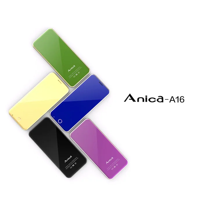 Anica A16 мини мобильный телефон Ультратонкий Роскошный телефон плеер Bluetooth 1,63 дюймов Кредитная карта сотовый телефон с MP3