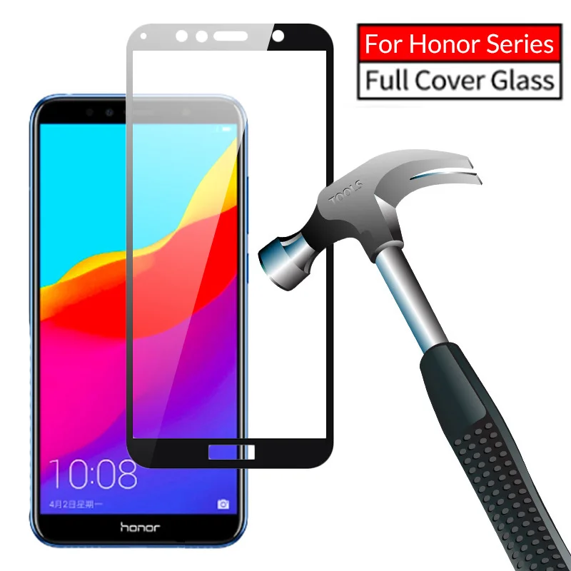 

9H Full Coverage Tempered Glass For Huawei Honor 7A Pro AUM-AL29 7A 5.45" For Honor 7C AUM-L41 5.7" 7C Pro Screen Protector Sklo