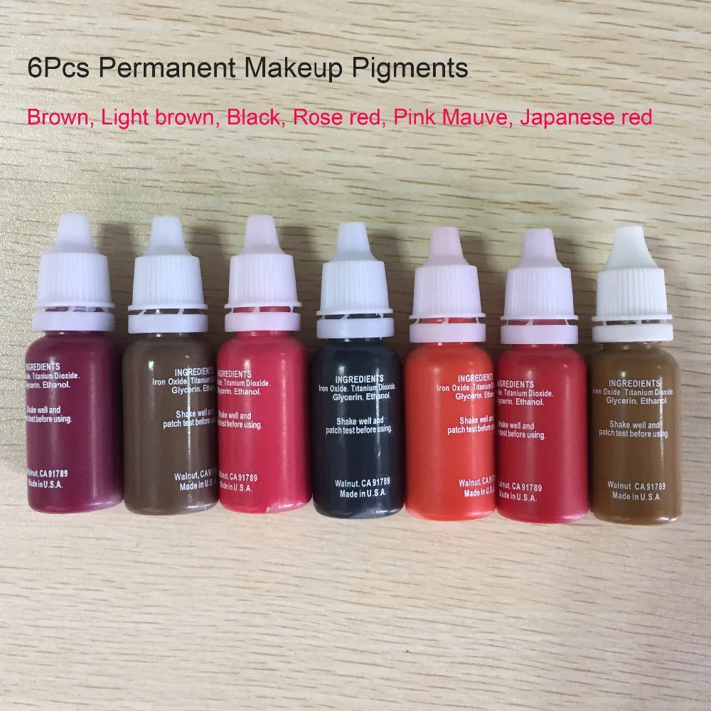 6Pcs Tattoo Pigments For Eyebrow Lips Permanent Makeup Never Change
