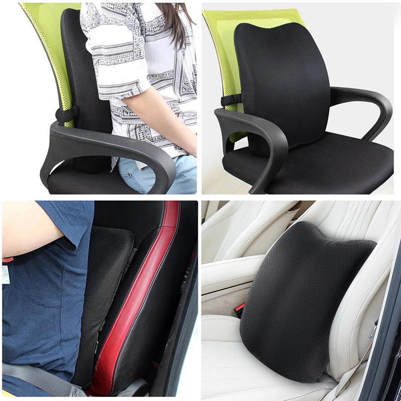 Подушка для поясницы ортопедическая конструкция обеспечивает низкую поддержку спины с регулируемыми ремнями для автомобильного офисного кресла 1 шт