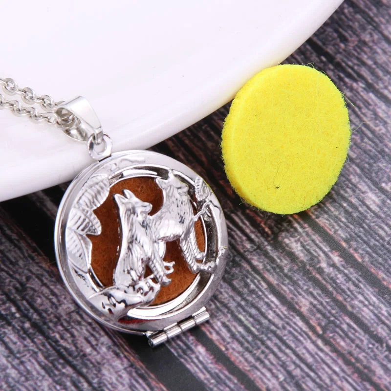 

F Aroma Diffuser Necklace Open Lockets Pendant Perfume Essential Oil Aromatherapy Locket Necklace With Pads