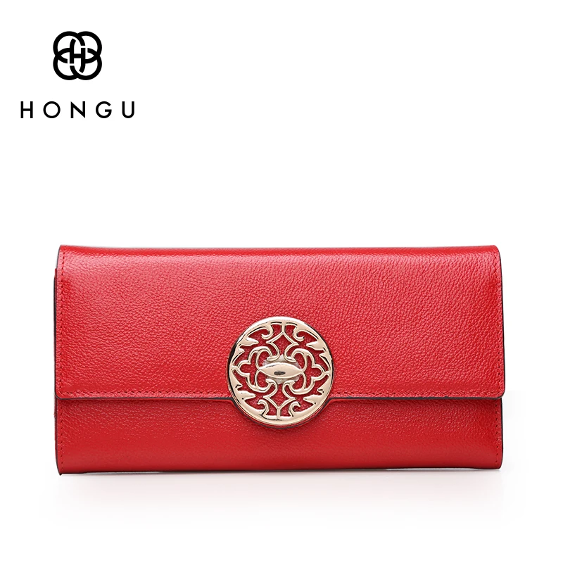 HONGU 100% натуральная кожа женские кошельки короткий кошелек для монет клатч на