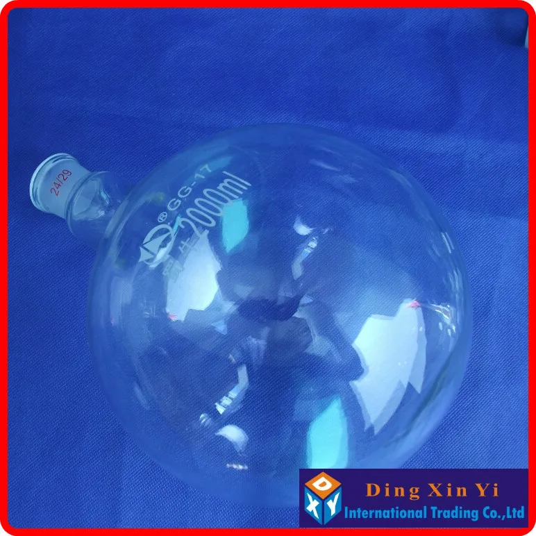 

(2 pieces/lot) 2000ml 24/29 single neck round-bottom flask,Boiling Flask round bottom,short neck standard ground mouth