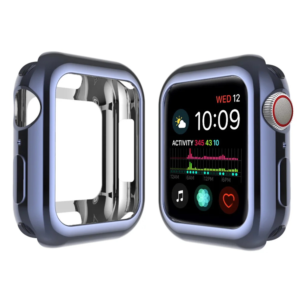 Роскошная защитная накладка чехол для Apple Watch Series 5 4 3 2 1 чехол Высококачественный мягкий TPU бампер аксессуары для iwatch Shell