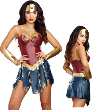 

2019 adult Wonder Woman Cosplay Costume Deluxe Superwomen Dawn Of Justice Superhero costume women party costume dress up