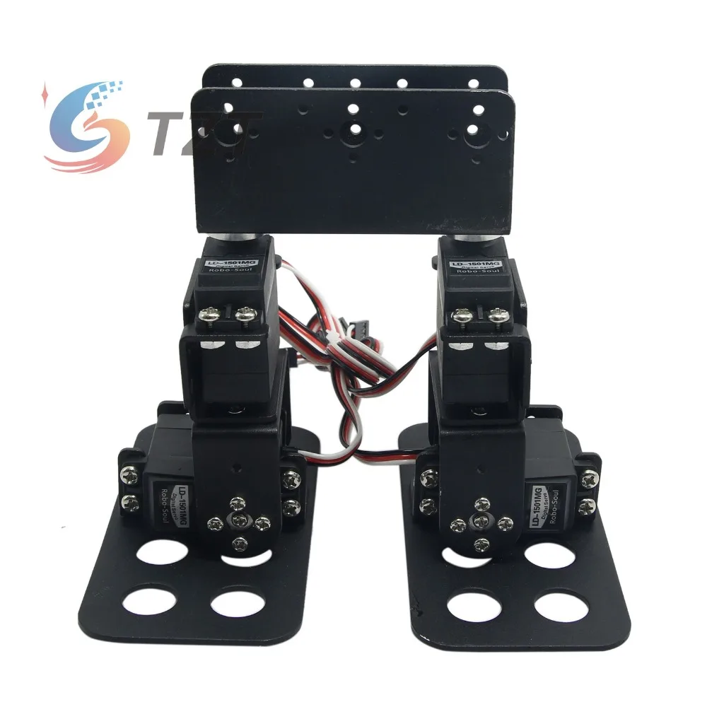 

Assembled 4 DOF Biped Robot Educational Robotic Kit Servo Bracket with D-1501MG Servo-Black