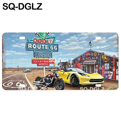 [SQ-DGLZ] Route 66 номерной знак Настенный декор мать дорога Олово знак США дорога металлическая картина "знак" таблички плакат - Цвет: 0605