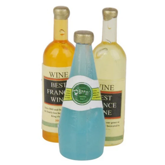 

3pcs Miniature Wine Bottles 1/12 Dollhouse