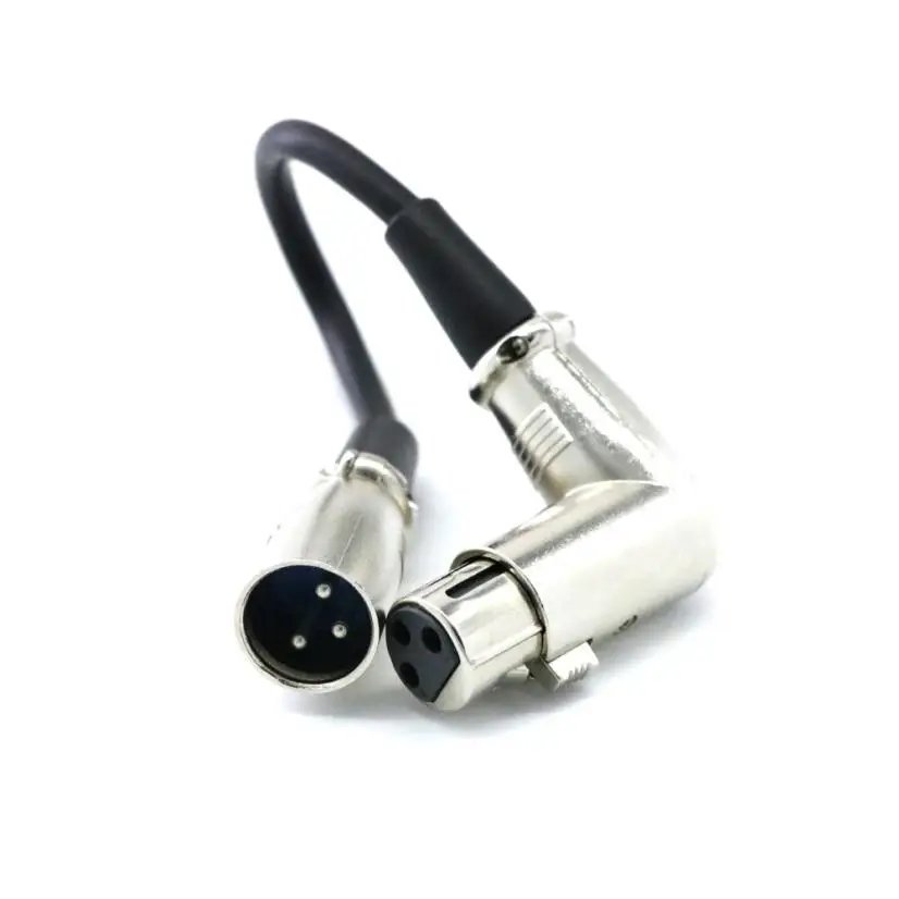 Gold Plated XLR Right Angle 90 Degree Female to Straight Male Cable