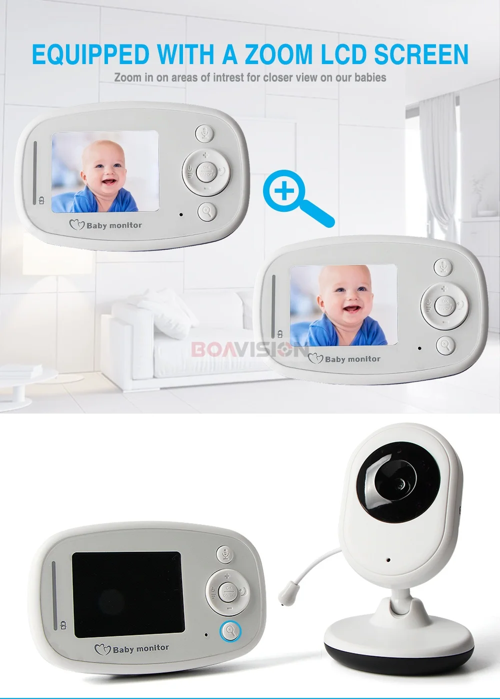 Беспроводной видеоняня детский ночной Светильник Babyphone 2,4 GHz камера безопасности 2 способа разговора музыка температура камеры для нянь MB820