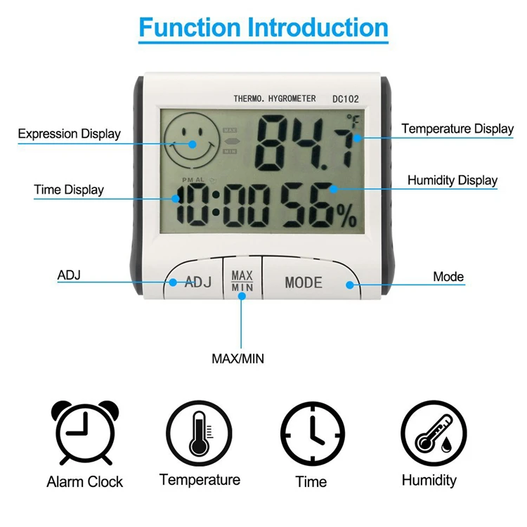 MOSEKO Мини Крытый ЖК-цифровой термометр гигрометр Будильник Таймер Метеостанция электронный измеритель температуры и влажности