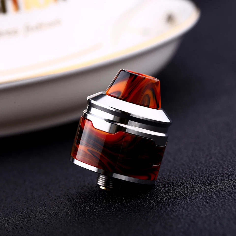 Original Aleader Rocket Resin RDA 24mm electronic cigarette Tank with 510 Drip Tip Dual adjustable airflow atomizer Vape tank (4)