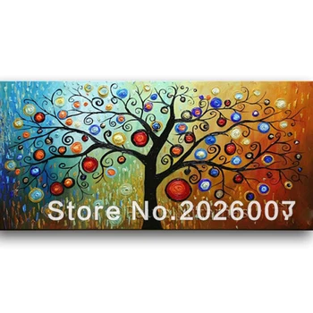 

Hand Painted Large Abstract Oil Landscape Painting Rainbow Tree Palette Knife Mixed Media Textured Art Wall