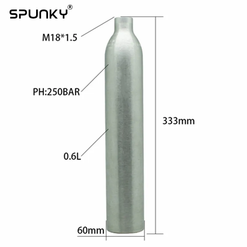 

PCP Sodastream Tank Mountaineering Diving Cylinder15MPA 0.6L HPA High Compressed Air Bottle M18*1.5