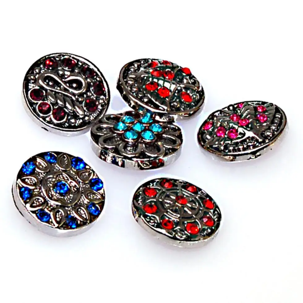 18mm Crystal Rhinestone Snap Button Insert Charm For Diy