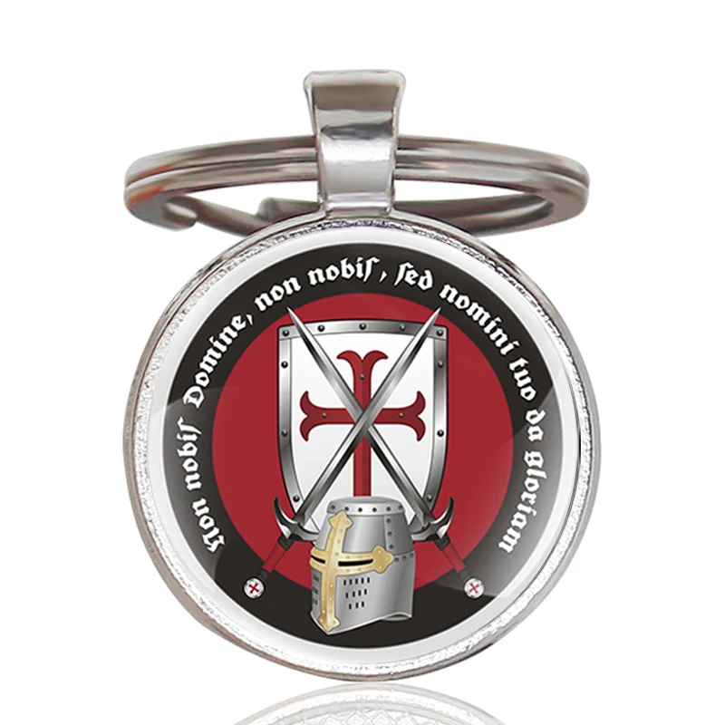 

Silver Fashion Knight Templar Key Chain Charm Men Women Cross Steampunk Pendant Key rings