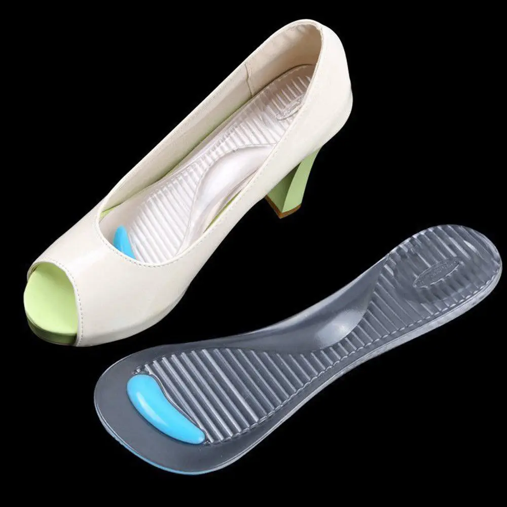 Нескользящие Для женщин гель Арка Поддержка противоскользящие массируя плюшевая подушка стельки ортопедические для обувь на высоком каблуке