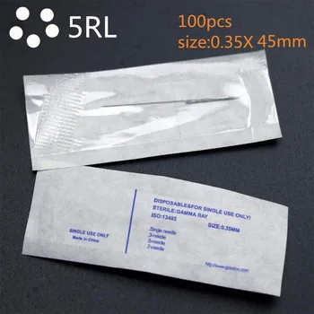 

5RL X 100pcs Professional Permanent Makeup Eyebrow Lip Disposable Needles For Tattoo Machines Independent Packing 100PCS/50pcs