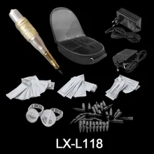 Макияж машина комплект карандаш для бровей и губ Microblading блок питания адаптер педаль наконечники игл для татуажа кольцо чашки татуировки комплект