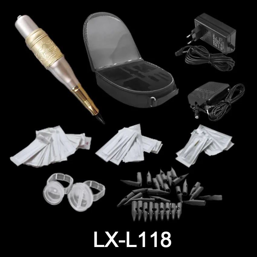 

Makeup Machine Kit Eyebrow Lip Liner Microblading Power Supply Adapter Foot Pedal Tattoo Needle Tips Ring Cup Tattoo Kit
