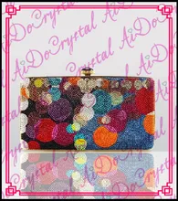 Aidocrystal special crystal blink rhinestone colorful clutch purse for ladies