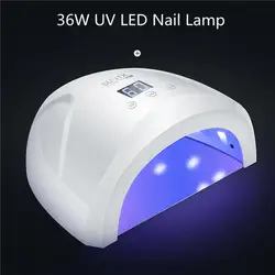SUN1X автоматическое определение 36 Вт УФ светодиодный ногтей лампа для маникюра ЖК-дисплей Дисплей профессиональный фен для ногтей Все гели