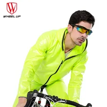 Колеса вверх для мужчин Открытый Велоспорт плащ водонепроницаемый непромокаемый велосипед куртка брюки наборы быстросохнущая Велоспорт дождевик