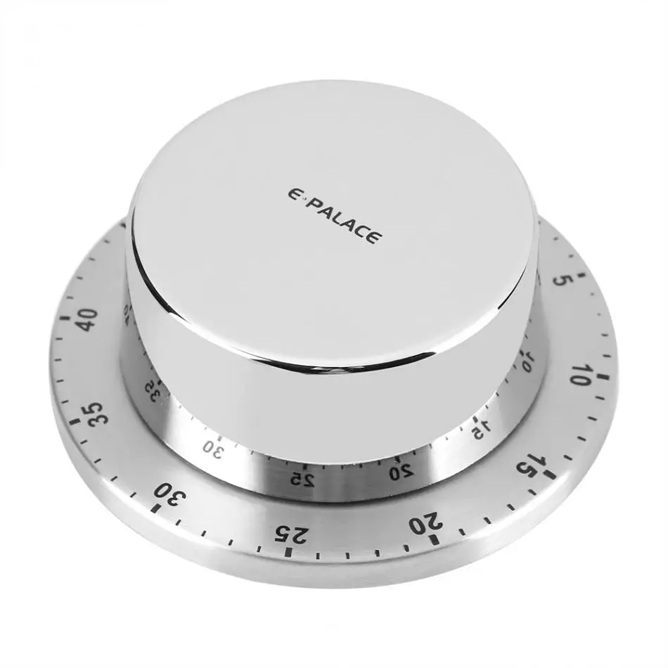 Stainless Steel Kitchen Timer with Base Manual Mechanical