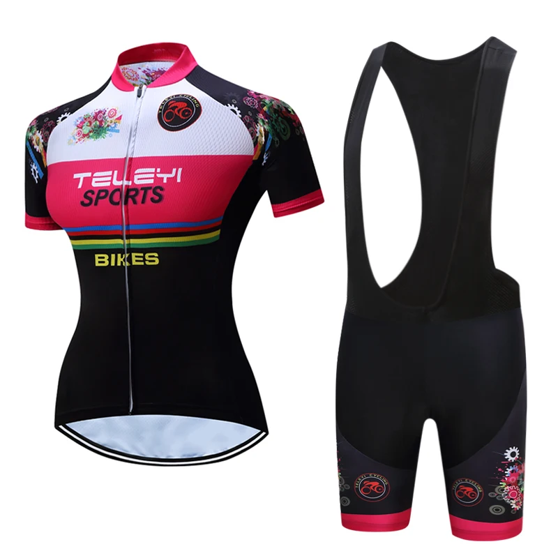 

Summer 2019 Short Sleeve Women Cycling Uniform Suits Female Bike Clothing Kit MTB Clothes Bicycle Jersey Gel Pad BIB Shorts Sets