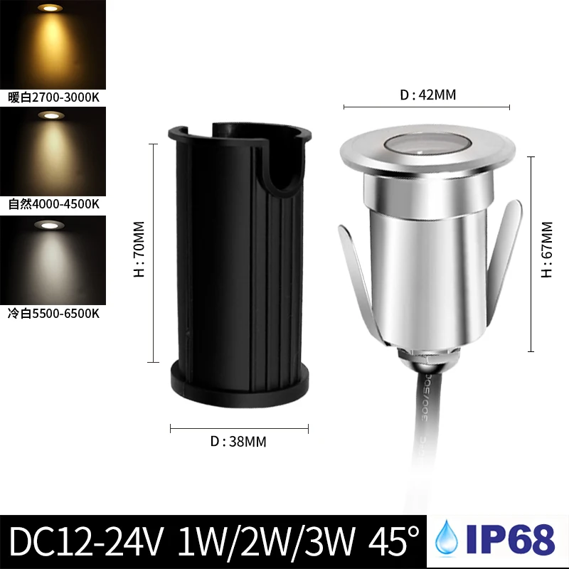 Пятно открытый погребенный светильник s Встраиваемая IP68 Встроенный светодиодный водонепроницаемый фонтан подводный светильник 3 Вт маленький LED-светильник 12-24V вниз светильник