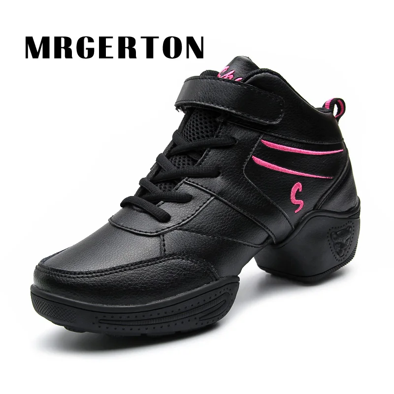 Genuine Leather Dance Shoes Women Jazz Hip Hop Shoes Sneakers Platform