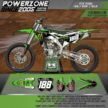 

PowerZone Custom Team Graphics Backgrounds Decals 3M Stickers Kit For Kawasaki KX250F 2017-2018 KX450F 2016-2018 039