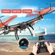 Frete Grátis V686K 6-Axis Gyro 2.4G 4CH RC zangão FPV Quadcopter WI-FI UFO com Câmera HD avião Vs X8W H9D CX-30W