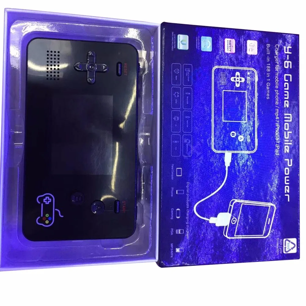 

Built-in 188 games Retro Mini Handheld Game Player Support 5000 MA mobile power Portable Game Console