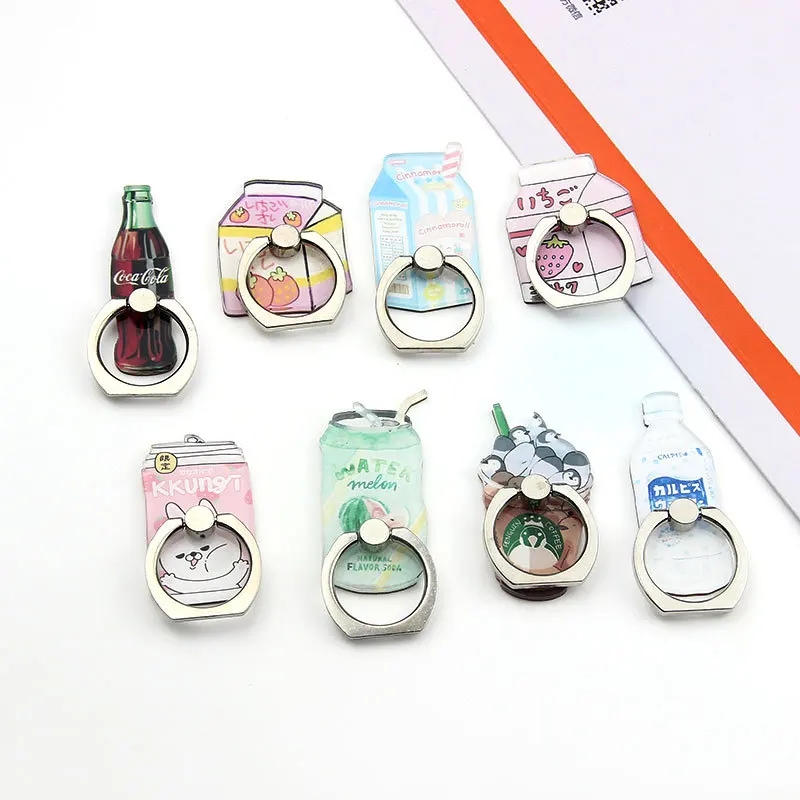 

Romatlink Fashion Milk Juice Coke Bottle Pattern Holders Mobile Phone Holder Stand Rings