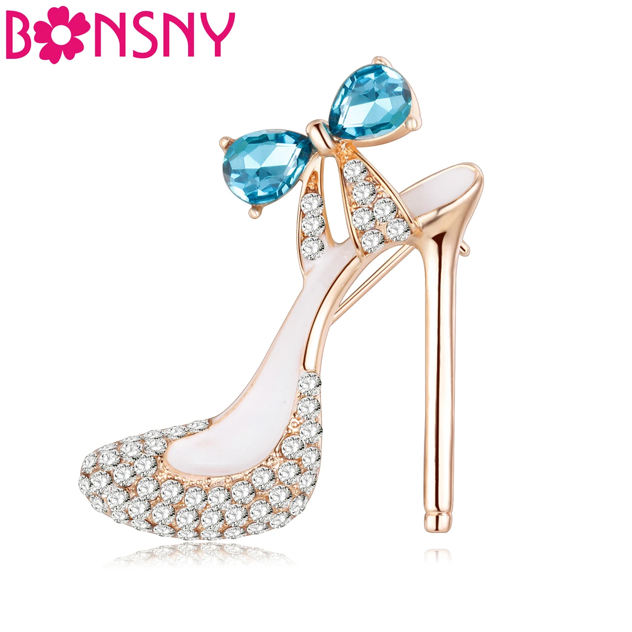 

Bonsny Rhinestone High-heeled Shoes Brooches Pin Trendy Jewelry For Women Girls Ladies Gift Wedding Suit Scarf Decoration Bijoux