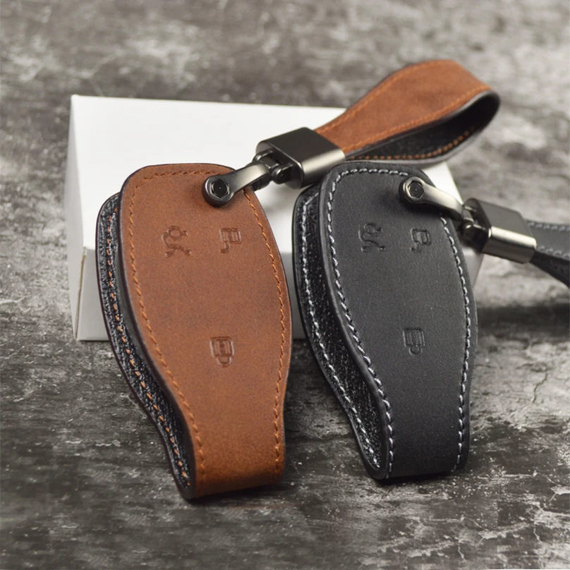 

Genuine Leather Car Key Bag Case Cover Key Holder Chain For Mercedes Benz AMG W203 W210 W211 W124 W202 W204 W205 W212 W176